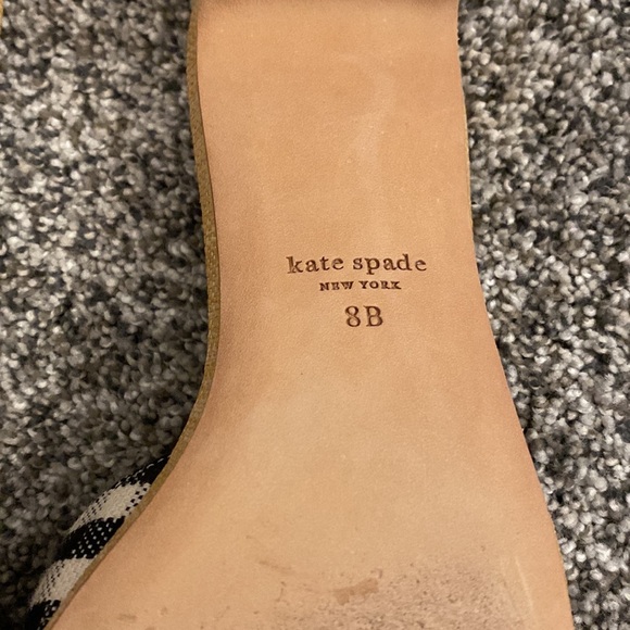 Kate Spade Lilah Gingham Knotted Bow Slide Sandals Black/White - Picture 6 of 6